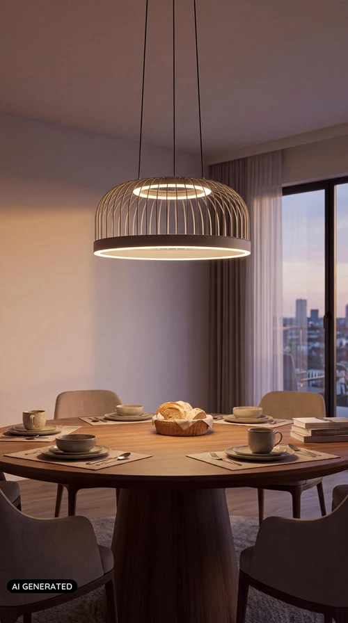 Lucide RIXANNE - Pendant light - Ø 40 cm- LED 3 StepDim - CCT - 1x22W 2200K/4000K - Taupe - Vibes - AI 1